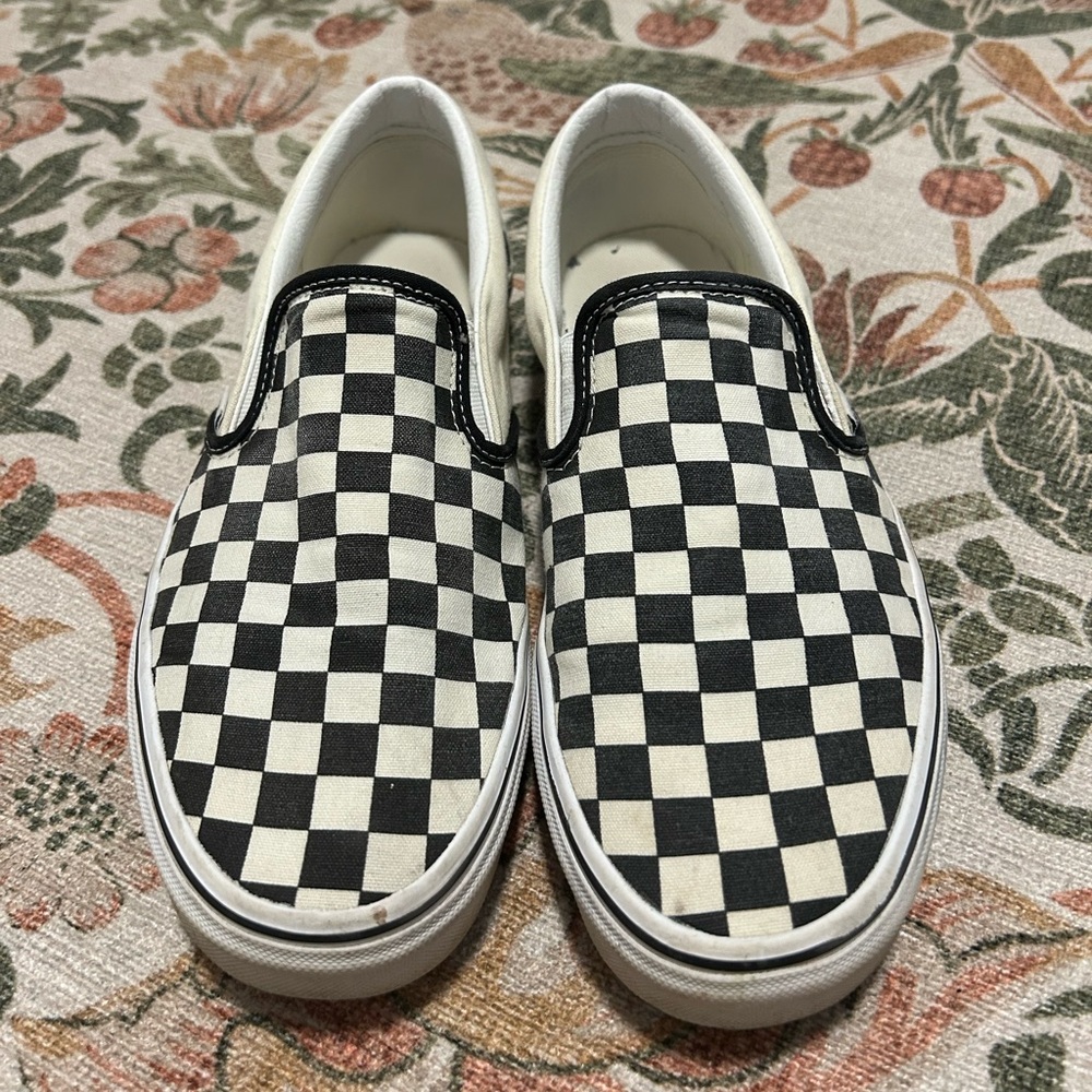 Vans checkered slip ons